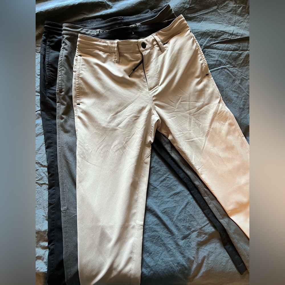 Zella Hybrid Tech Commuter Pants Bundle: Black, Gray, and Khaki